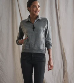 Best Mock Neck Pullover - Charcoal Heather Women Sweaters
