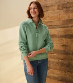 Outlet Mock Neck Pullover - Sage Green Women Sweaters