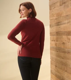 Clearance Mock Neck Top - Russet Brown Women Tops