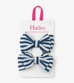 Discount Navy Stripe Bows Hair Clips Accessories