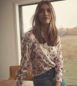 Sale Olivia Blouse - Deconstructed Floral Women Tops
