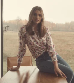 Sale Olivia Blouse - Deconstructed Floral Women Tops