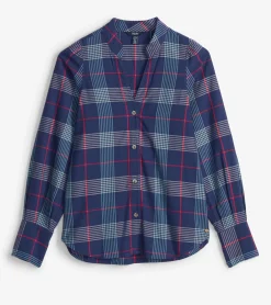 Hot Olivia Blouse - Patriot Blue Plaid Women Tops