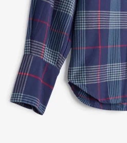 Hot Olivia Blouse - Patriot Blue Plaid Women Tops