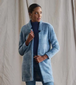 Online Open Front Jacket - Blue Check Women Tops|Outerwear
