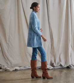 Online Open Front Jacket - Blue Check Women Tops|Outerwear
