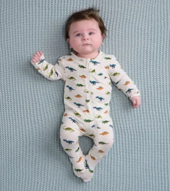 Outlet Painted Dinos Baby Footed Sleeper Sleepwear|Sleepwear