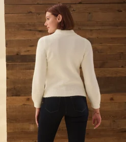 Discount Petal Cable Sweater - Winter White Women Sweaters