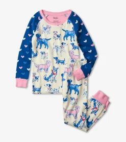 Discount Pink Pups Organic Cotton Raglan Pajama Set Sleepwear|Sleepwear
