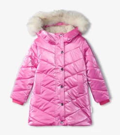 New Pink Star Kids Puffer Jacket Outerwear
