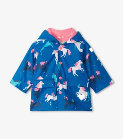 Outlet Prancing Horses Colour Changing Terry Lined Baby Rain Jacket Rainwear|Rainwear