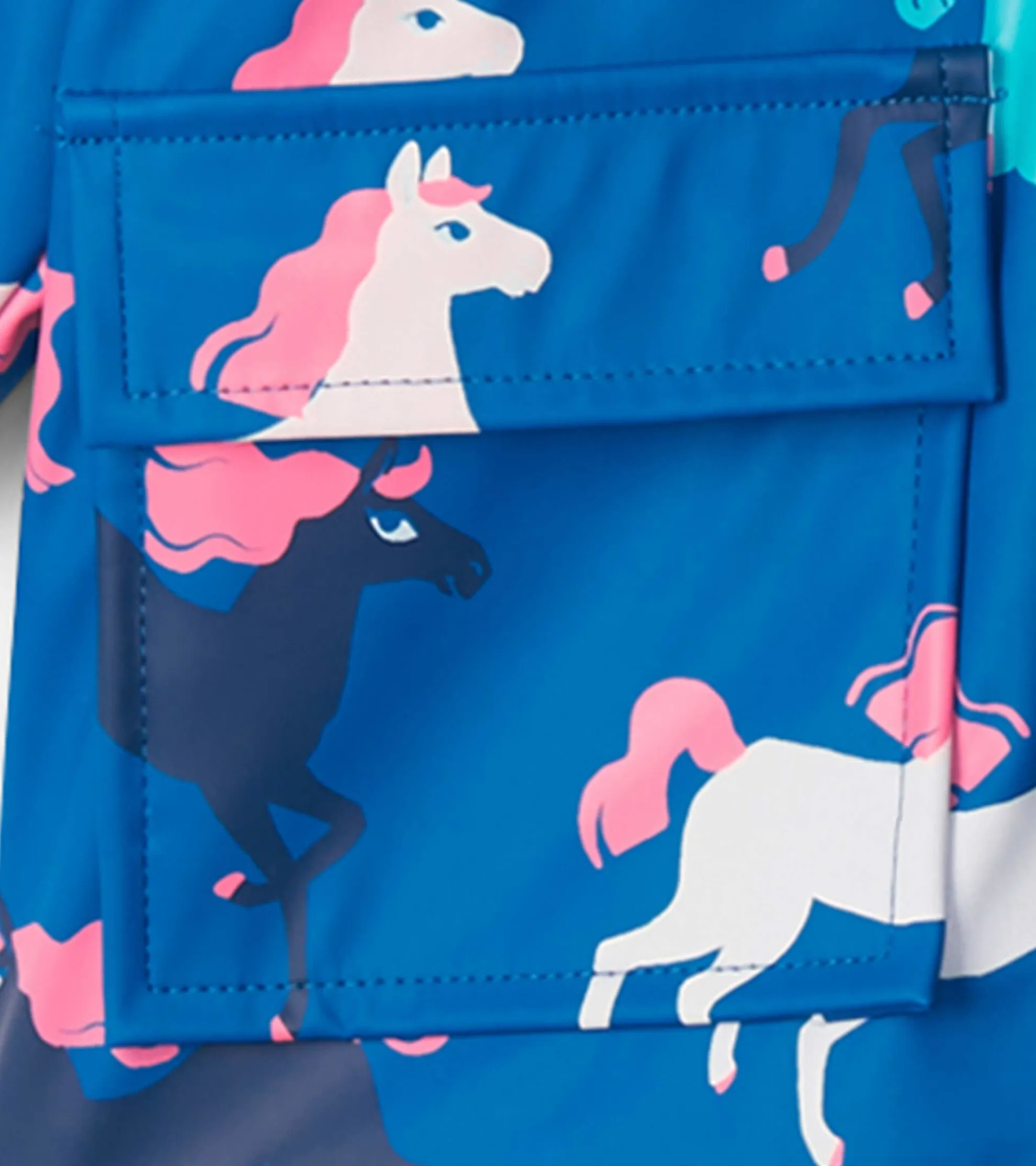 Outlet Prancing Horses Colour Changing Terry Lined Baby Rain Jacket Rainwear|Rainwear
