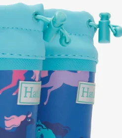 Clearance Prancing Horses Sherpa Lined Kids Rain Boots Rainwear|Rainwear