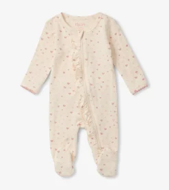 Online Pretty Hearts Newborn Ruffle Footed Sleeper Sleepwear|Sleepwear