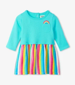 Clearance Radiant Rainbow Layered Knit Dress Dresses
