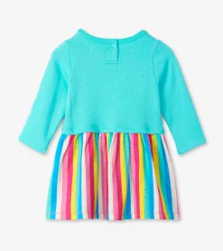 Clearance Radiant Rainbow Layered Knit Dress Dresses