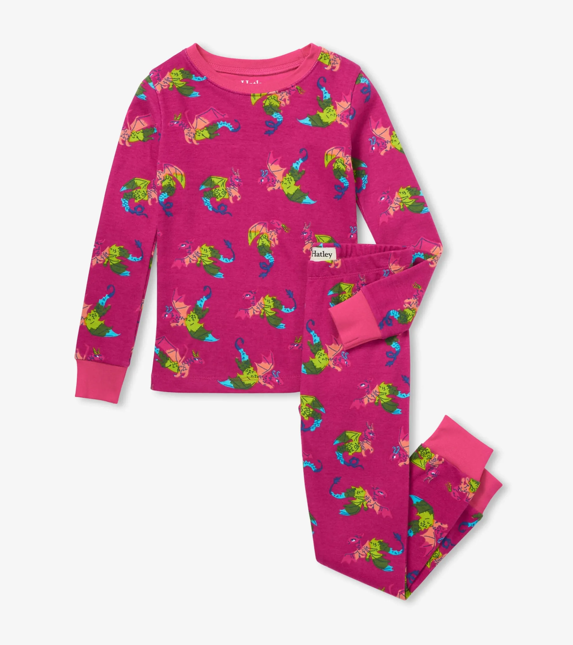 Rainbow Dragons Kids Organic Cotton Pajama Set Sleepwear|Sleepwear