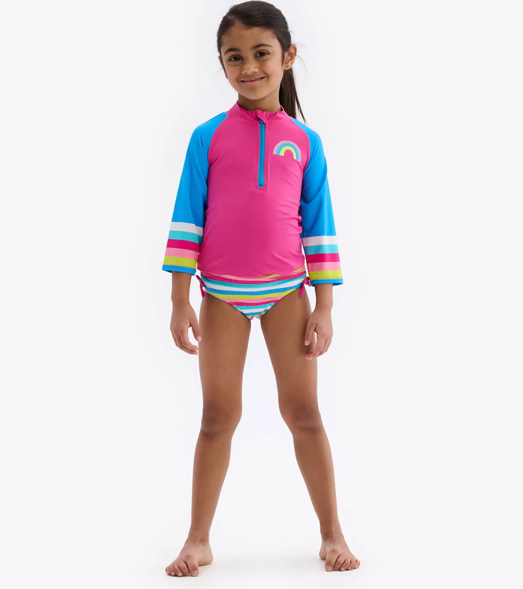 Best Rainbow Stripe Rashguard Set Swimwear|Swimwear