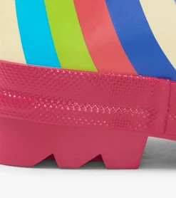 Discount Rainbow Stripes Shiny Kids Rain Boots Rainwear|Rainwear