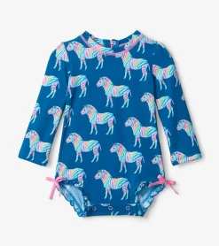 Hot Rainbow Zebra Baby Rashguard Swimsuit Swimwear|Swimwear