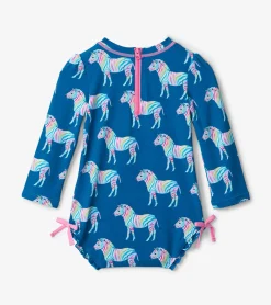 Hot Rainbow Zebra Baby Rashguard Swimsuit Swimwear|Swimwear