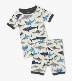 Outlet Shark School Organic Cotton Short Pajama Set BOY Sleepwear|Sleepwear
