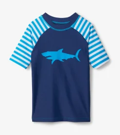 Clearance Shark Stripes Short Sleeve Rashguard BOY Swimwear|Swimwear