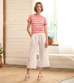 New Simone Knit Tee - Coral Stripes Women Tops
