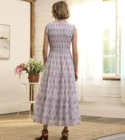 Best Smocked Maxi Dress - Wildflower Seersucker Women Dresses