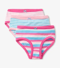 Clearance Stripes Girls Brief Underwear 3 Pack Underwear|Accessories