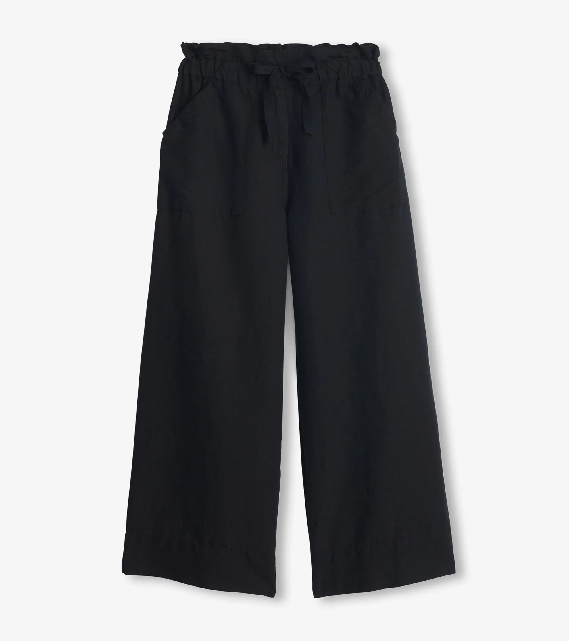 Tie Front Pants - Caviar Linen Women Bottoms