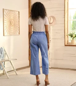 Clearance Tie Front Pants - Chambray Women Bottoms