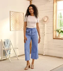 Clearance Tie Front Pants - Chambray Women Bottoms