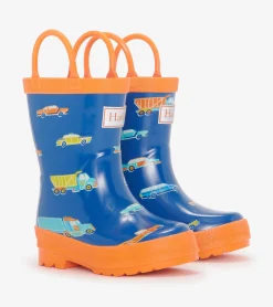 Toddler Boys Driving Cars Rain Boots Rainwear|Rainwear