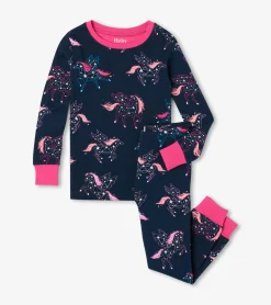 Outlet Unicorn Constellations Organic Cotton Raglan Kids Pajama Set Sleepwear|Sleepwear