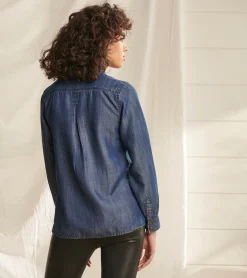 Online Utility Buttondown - Maritime Denim Wash Women Tops