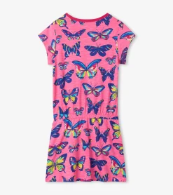 Discount Vibrant Butterflies Drop Waist Dress Dresses